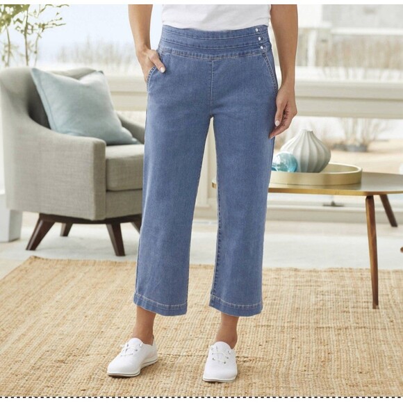 NorthStyle Denim Wide Leg Jean Crops Womens Size 14 - Picture 8 of 8